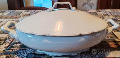 Zuppiera ovale Richard Ginori decorata filo d’oro