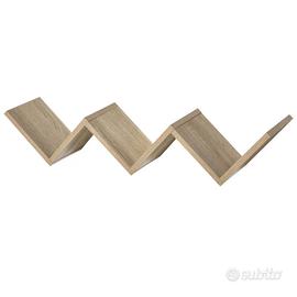 Libreria a Parete a Forma di V in Legno per Casa e