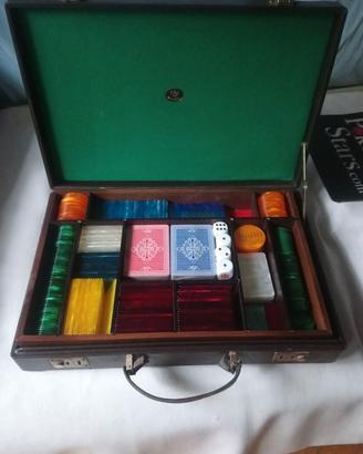 Set  valigetta vintage in pelle da poker DAL NEGRO