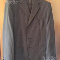 Abito uomo lana gessato marrone t. 54
