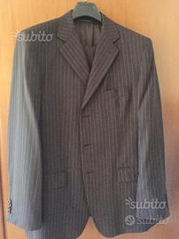 Abito uomo lana gessato marrone t. 54