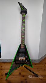 Jackson RRX24 Rhoads Black with Neon Green Bevels