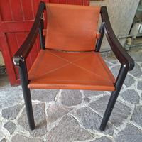 Sedia vintage in cuoio mod. 905, Vico Magistretti