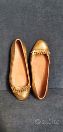 Ballerine  dorate in Pelle n 37, Hugo Boss 