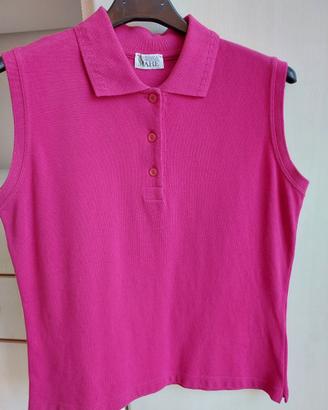 Polo smanicata con collo Andrea mare donna