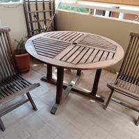 Tavolo da esterno in legno+ 2 sedie