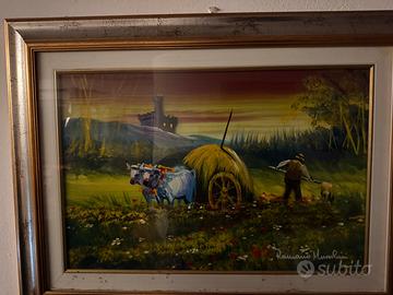 Quadro di Romano Mussolini lavoro nei campi