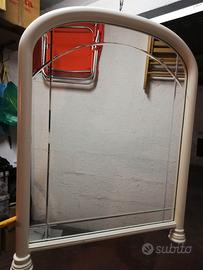 Specchiera Laccata bianco antico con vetri molati