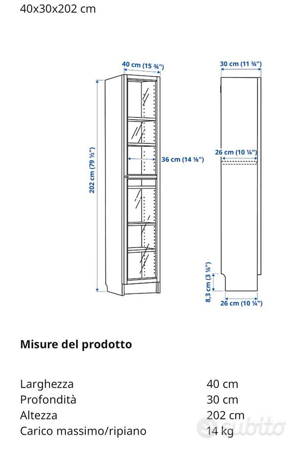 Modello 3D Libreria Billy / Oxberg con ante a pannello / vetro