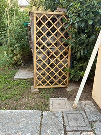 Pannello grigliato steccato in legno