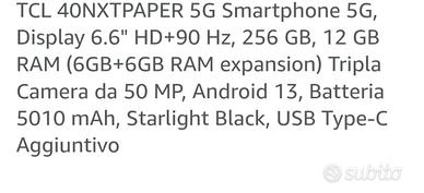 SMARTPHONE 5G TCL NUOVO