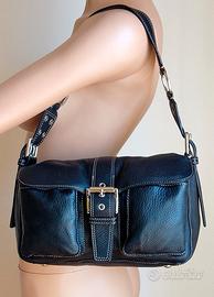 Original LES COPAINS,borsa tracolla nera vera pell