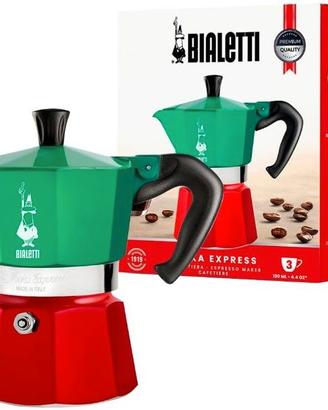 Caffettiera Moka Express Tricolore, 3 Tazze