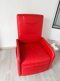 Poltrona pelle rossa