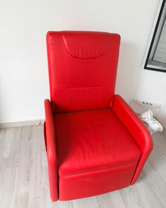 Poltrona pelle rossa