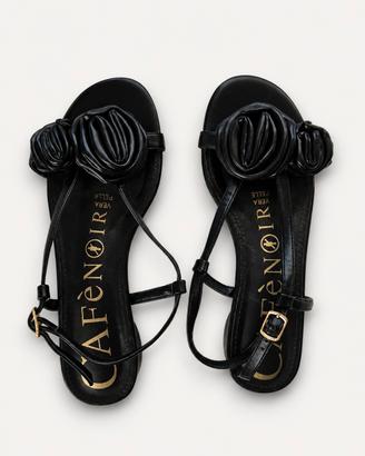 Sandali CafèNoir neri in vera pelle – Tg. 38