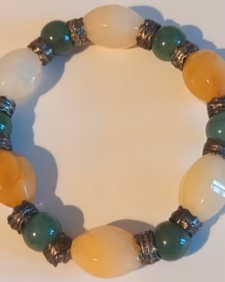 Bracciale in pietra giallo verde Africa 