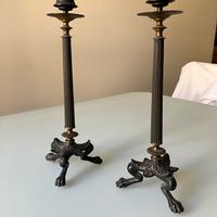 Due candelieri francesi in bronzo