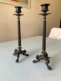 Due candelieri francesi in bronzo