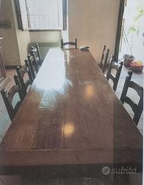 Tavolo artigianale in castagno 200x85