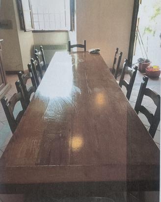Tavolo artigianale in castagno 200x85