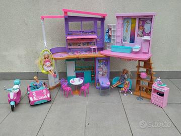 set casa Barbie Malibu'+ auto / scooter e bambole 