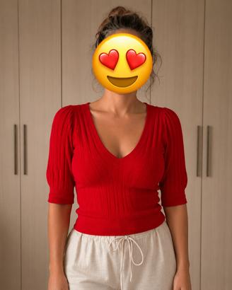 Top Zara rosso