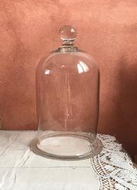 Campana vintage vetro con bordo e pomello