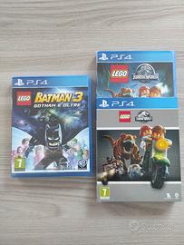 giochi ps4 lego Jurassic world e lego batman 3