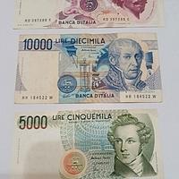 Banconote Lire italiane 50000 –10000–5000  bb+/spl