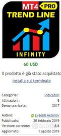 1 Licenza x Infinity TrendLine PRO EA trading MT4