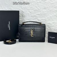 Borsa a tracolla Sunse con motivo coccodrillo YSL