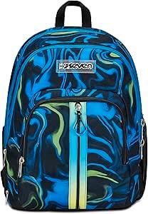 zaino seven blu nero multi-shade boy.