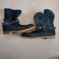 stivaletti in camoscio blu t.41