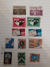 12 francobolli italiani usati del 67