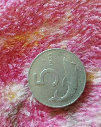 Moneta 5 Lire 1955 rara collezione 