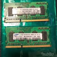 Due DDR3 1GB SODIMM PC3-8500S 1066 MHz