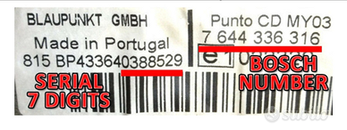 Codici sblocco autorado Fiat Freemont,alfa, lancia