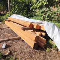 Travi in larice per tettoia