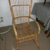 sedia dondolo vimini