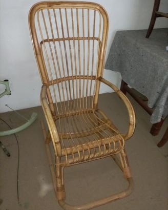 sedia dondolo vimini