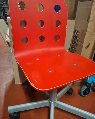 Sedia da scrivania con ruote Ikea bambino