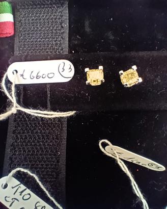 Orecchini boccole tappa buchi oro e diamanti fancy