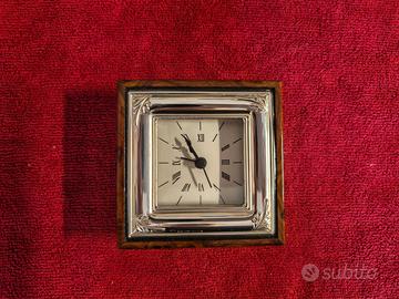 Orologio Sveglia al Quarzo con Cornice D'argento