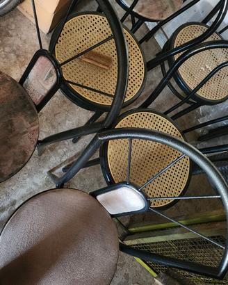 Sedie da bar in ferro da restaurare