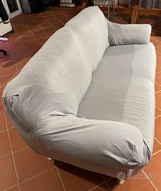 Divano 3 posti in pelle con copridivano