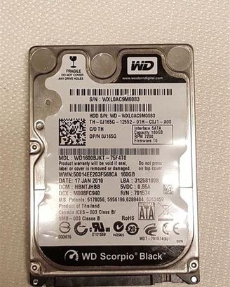 WD Caviar Black 512GB SATA 3 2.5