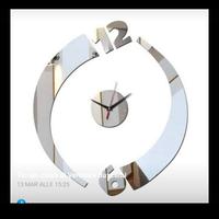 orologio adesivo in 3d ovale argento 
