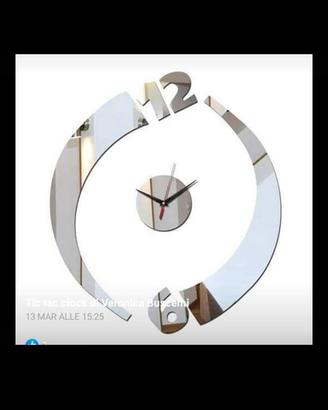 orologio adesivo in 3d ovale argento 