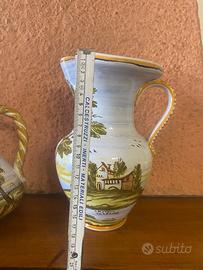 Brocca Ceramica di Castelli Dipinta a Mano
